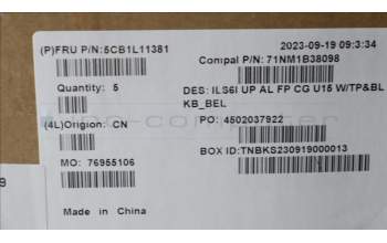 Lenovo 5CB1L11381 Tastatur inkl. Topcase_BEL C82XF FP CG BL AL