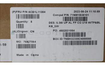 Lenovo 5CB1L11384 Tastatur inkl. Topcase_SWS C82XF FP CG BL AL