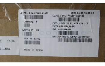 Lenovo 5CB1L11392 COVER UpCase_EUROENG C82XF NFP CG BL AL