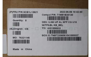 Lenovo 5CB1L13621 Tastatur inkl. Topcase_BEL C82XF NFP CG BL AL