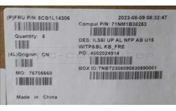 Lenovo 5CB1L14306 Tastatur inkl. Topcase_FRA C82XF NFP AB BL AL