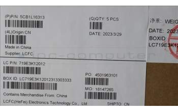 Lenovo 5CB1L16313 Tastatur inkl. Topcase ASM_ENG L82XS FPW/SCREW