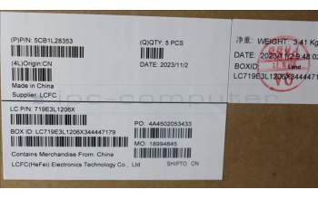 Lenovo 5CB1L28353 Tastatur inkl. Topcase deutsch L82XQ FBFP NBL