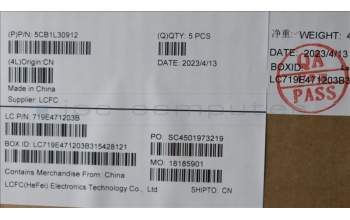 Lenovo 5CB1L30912 Tastatur inkl. Topcase schweiz L82WK ONGY WH