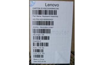 Lenovo 5CB1L31847 Tastatur inkl. Topcase ASM_NORDIC H82YN FPSTGY