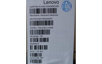 Lenovo 5CB1L31849 Tastatur inkl. Topcase ASM_RUS H 82YN FP STGY