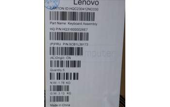 Lenovo 5CB1L39173 Tastatur inkl. Topcase schweiz H 82YN NFP ARGY