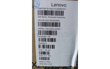 Lenovo 5CB1L39193 Tastatur inkl. Topcase ASM_BEL H 82YN NFP ARGY
