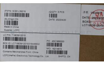 Lenovo 5CB1L39219 Tastatur inkl. Topcase ASM_BEL L82WR RGB WTWOL