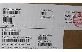 Lenovo 5CB1L39232 Tastatur inkl. Topcase ASM_FRA L82WR RGB WTWOL