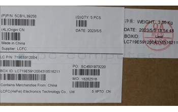 Lenovo 5CB1L39258 Tastatur inkl. Topcase ASM_NORDICL82WRRGBWTWOL