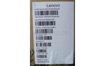 Lenovo 5CB1L40840 Tastatur inkl. Topcase ASM_CZE/SLKH82YLNFPSTGY