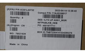 Lenovo 5CB1L43732 Tastatur inkl. TopcaseASM_HBW C21JG MG BL