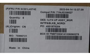 Lenovo 5CB1L43742 Tastatur inkl. TopcaseASM_NORDIC C21JG MG BL