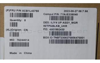 Lenovo 5CB1L43755 Tastatur inkl. TopcaseASM_UKR C21JG MG BL