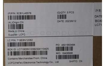 Lenovo 5CB1L45578 Tastatur inkl. Topcase ASM_ITA L82X7 ABFP BL