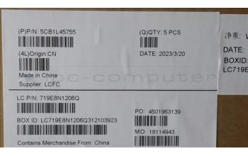 Lenovo 5CB1L45755 Tastatur inkl. Topcase ASM_RUS L82X7 AG NBL