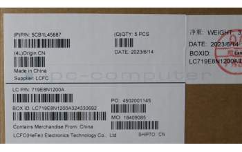 Lenovo 5CB1L45887 Tastatur inkl. Topcase ASM_ITA L82X7 AGFP BL