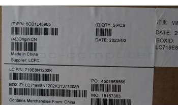 Lenovo 5CB1L45905 Tastatur inkl. Topcase ASM_ITA L82X7 AGFP NBL