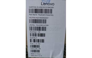 Lenovo 5CB1L47281 Tastatur inkl. Topcase ASM_BUL H 82YM FP STGY