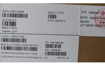 Lenovo 5CB1L49406 Tastatur inkl. Topcase ASM_FRA L82X6 NFP AG BL