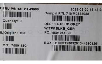 Lenovo 5CB1L49800 Tastatur inkl. Topcase deutsch C 82XV BL