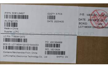 Lenovo 5CB1L54627 Tastatur inkl. Topcase deutsch L82WM OG RGB