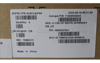 Lenovo 5CB1L84704 Tastatur inkl. TopcaseASM_ENG C 82Y4 WH RGB