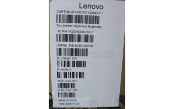 Lenovo 5CB1L88136 C-Abdeckung mit Tastatur, Skandinavien, Sturmgrau, Ohne_Fingerabdruckscanner
