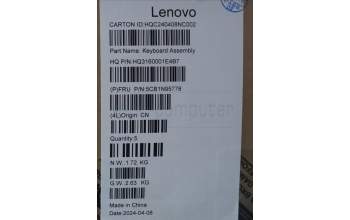 Lenovo 5CB1N95778 Tastatur inkl. Topcase englisch H83DK FP SG