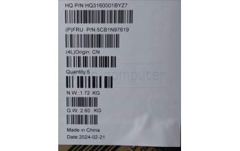 Lenovo 5CB1N97619 C-Cover with keyboard, Portuguese, Storm Grey, Fingerprint, UK