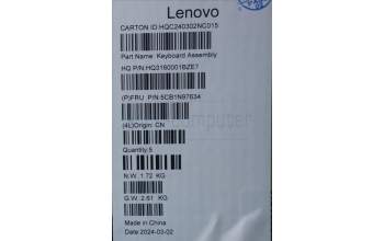 Lenovo 5CB1N97634 Tastatur inkl. TopcaseASM ARA H83DJ FP SG
