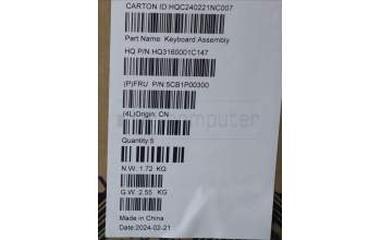 Lenovo 5CB1P00300 Tastatur inkl. TopcaseASM CZE/SLK H83DJ NFP TT