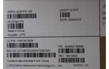 Lenovo 5CB1P31182 Tastatur inkl. Topcase ASM_ENG L 21N5SG SCREW