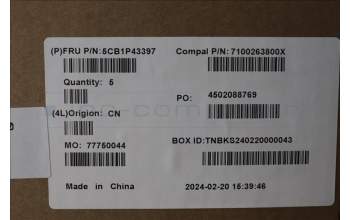 Lenovo 5CB1P43397 C-Cover with keyboard, Portuguese, White Backlight, UK