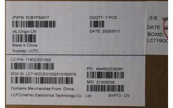 Lenovo 5CB1P50417 COVER FRU MT042_C_COVER_WLAN_BLACK_ASSY