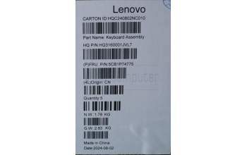 Lenovo 5CB1P74775 Tastatur inkl. Topcase ASM UK H83HN LG PST