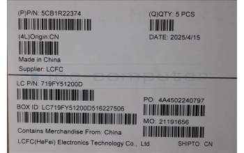 Lenovo 5CB1R22374 Tastatur inkl. Topcase ASM_HBW L 83K1 LG NBL