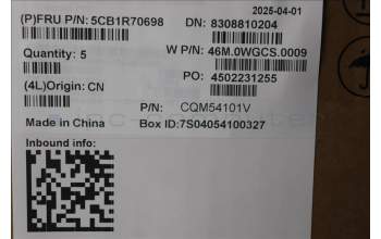 Lenovo 5CB1R70698 Tastatur inkl. Topcase ASM_ENG W21SQ LG BL