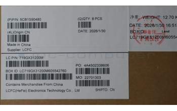 Lenovo 5CB1S90480 Lenovo LCD Module, 18.1\", 2.6K, Non_Touch, Low Reflection, OLED, 400nit, 100%DCI-P3, German Keyboard, Luna Grey