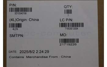 Lenovo 5D10S40199 Lenovo LCD Module, 14\", WUXGA, Non_Touch, Glare, OLED, 400nit, 100%DCI-P3, Luna Grey, W/HD Camera