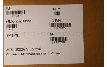 Lenovo 5D11H29621 Lenovo LCD Module, 16\", WQXGA, Non_Touch, Anti-Glare, IPS, 500nit, 100%sRGB, Color Calibration