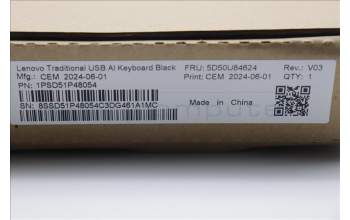 Lenovo 5D50U84624 DT_KYB Tra USB AI KB BLK_TW-US