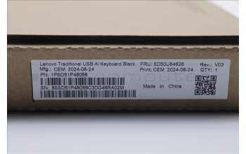 Lenovo 5D50U84626 DT_KYB Tra USB AI KB BLK_Danish