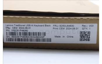 Lenovo 5D50U84630 DT_KYB Tra USB AI KB BLK_F-C 058