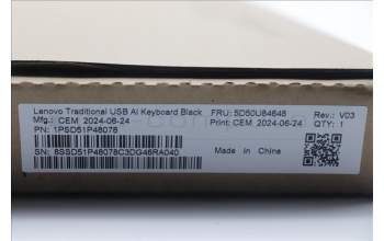 Lenovo 5D50U84648 DT_KYB Tra USB AI KB BLK_SP