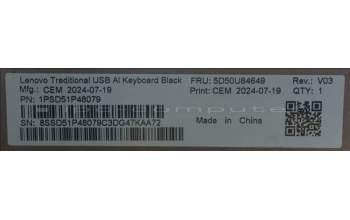Lenovo 5D50U84649 DT_KYB Tra USB AI KB BLK_Swe-Fin