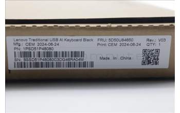 Lenovo 5D50U84650 DT_KYB Tra USB AI KB BLK_SW-F-G