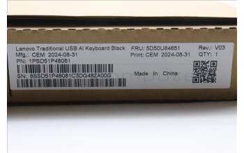 Lenovo 5D50U84651 DT_KYB Tra USB AI KB BLK_Thai