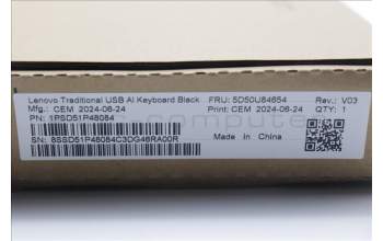 Lenovo 5D50U84654 DT_KYB Tra USB AI KB BLK_UK-EN